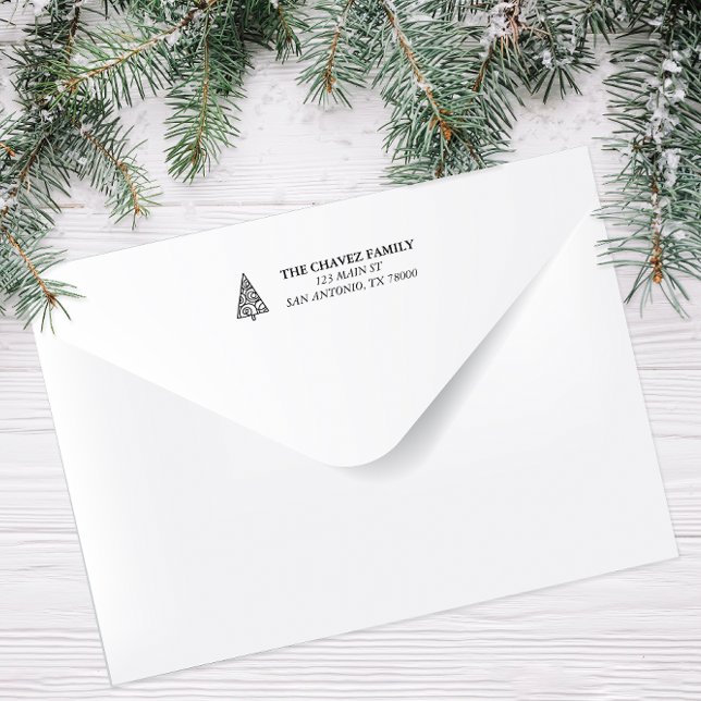 Christmas Family Name Return Address Self-inking Stamp (Creator Uploaded)