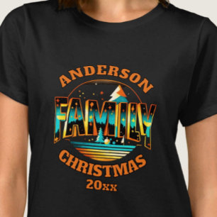 Christmas family orange teal editable T-Shirt