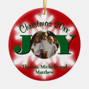 Christmas family personalize photo template ceramic tree decoration