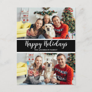 Christmas Family Photo Collage  Holiday Postcard