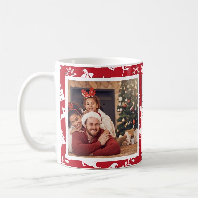 Christmas Family Photo Collage Personalised Coffee Mug (Left)