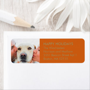 Christmas family photo custom modern orange spice