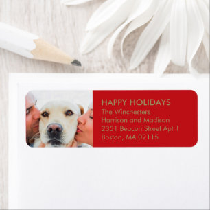 Christmas family photo custom modern red gold