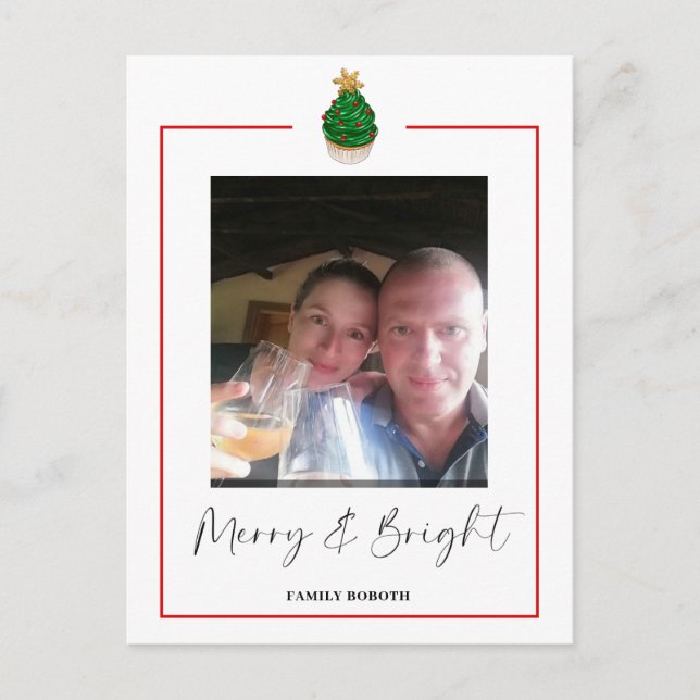 Christmas Family Photo Flat Holiday Postcard (Front)