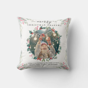 Christmas Family Photo Grandma Keepsake Cushion