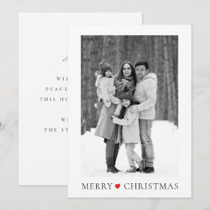 Christmas Family Photo Holiday Modern Minimal Card