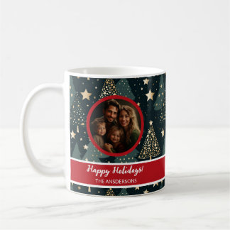 Christmas Family Photo Joyful| Green Gold Mug