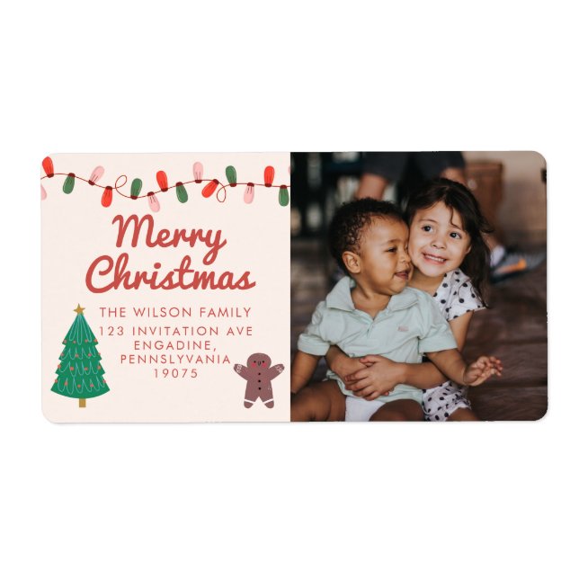 Christmas Family Photo Merry Christmas Adress (Front)