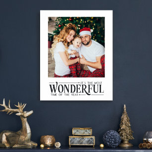 Christmas family photo Most wonderful time Poster