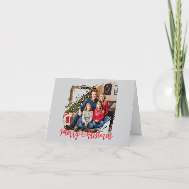Christmas Family Photo Personalise Holiday Card  (Front)