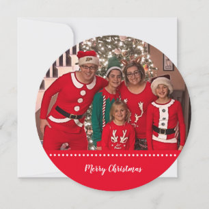 Christmas Family Photo Personalised Round Holiday Card