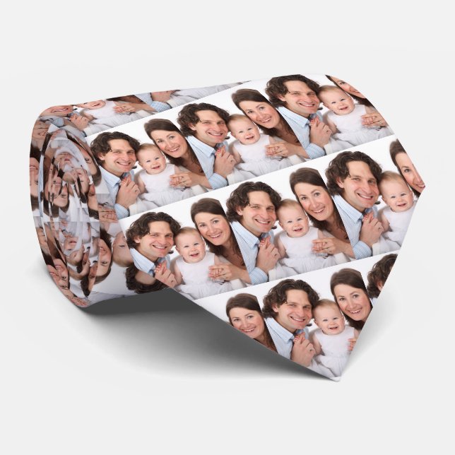 Christmas Family Photo Personalised Tie (Rolled)