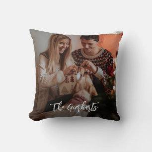 Christmas Family Photo Script Personalised Cushion