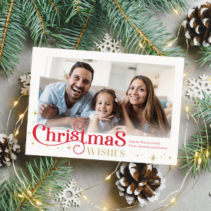 CHRISTMAS FAMILY PHOTO stylish modern typography Holiday Card