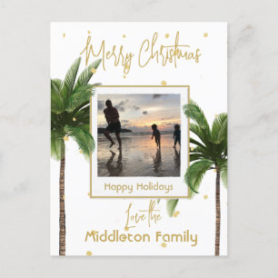 Christmas Family Photo Tropical Holiday Postcard