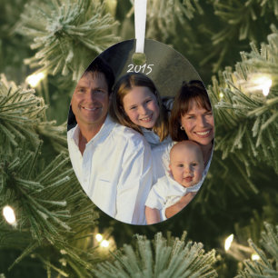 Christmas Family Photo Vintage Hummingbirds Metal Tree Decoration