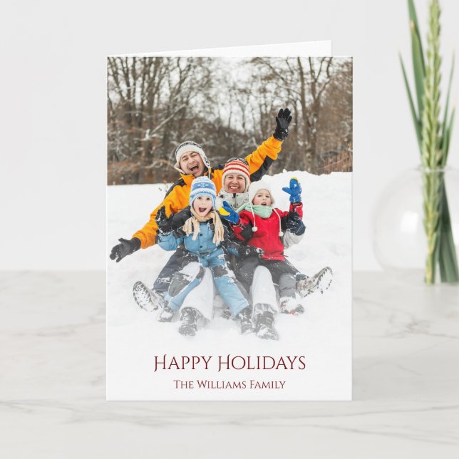 Christmas Family Photo Winter Scene Holiday Card (Front)