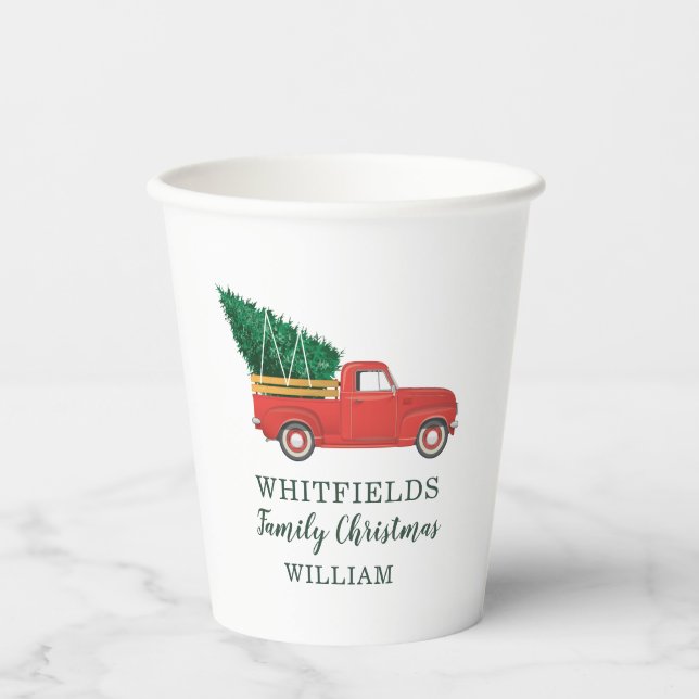 Christmas Family Reunion Grandson Custom Holiday Paper Cups (Front)