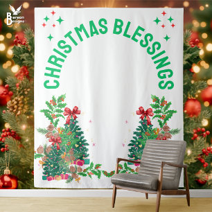 Christmas Family Reunion Photo Backdrop Tapestry