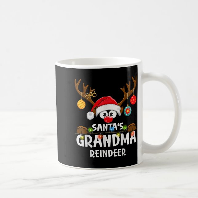 Christmas Family Santa's Grandma Reindeer Pajama  Coffee Mug (Right)