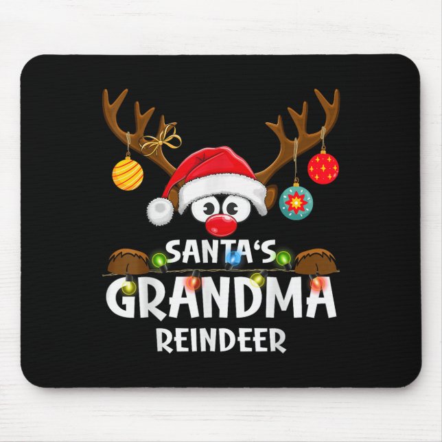 Christmas Family Santa's Grandma Reindeer Pajama  Mouse Mat (Front)