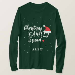 Christmas family squad Santa hat your name T-Shirt