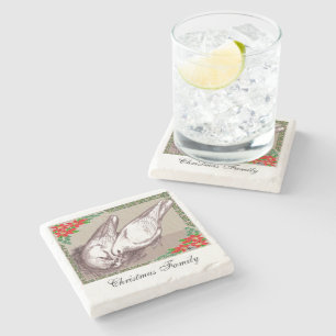 Christmas Family Stone Coaster