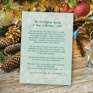 Christmas Family Update Letter Snowflakes Card