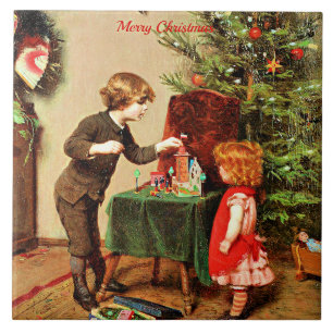 Christmas, famous painting by Felix Ehrlich Tile
