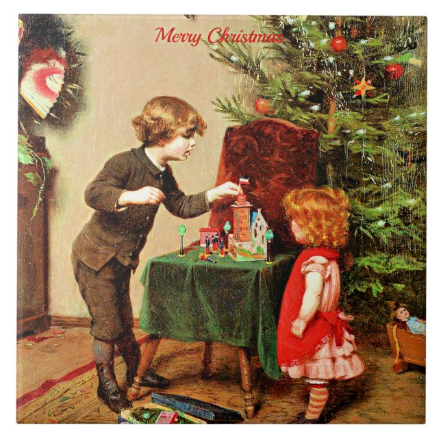 Christmas, famous painting by Felix Ehrlich Tile (Front)