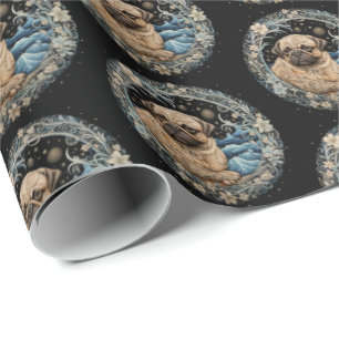Christmas Fantasy Pug Wrapping Paper