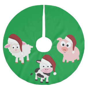 Christmas Farm Animals Brushed Polyester Tree Skirt