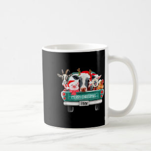 Christmas Farm Animals Truck Santa Hat Family Paja Coffee Mug