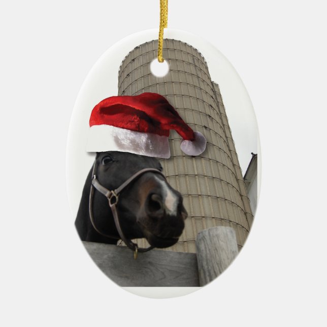 Christmas Farm Ceramic Tree Decoration (Front)