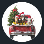 Christmas Farm Classic Round Sticker<br><div class="desc">Christmas Farm</div>