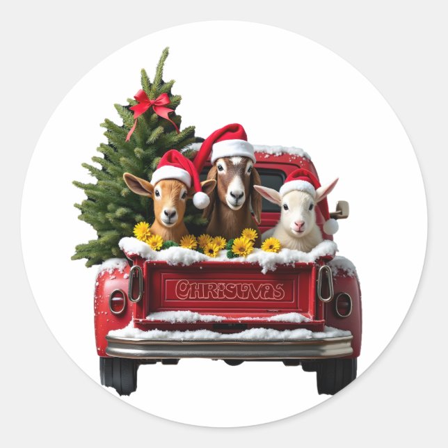 Christmas Farm Classic Round Sticker (Front)