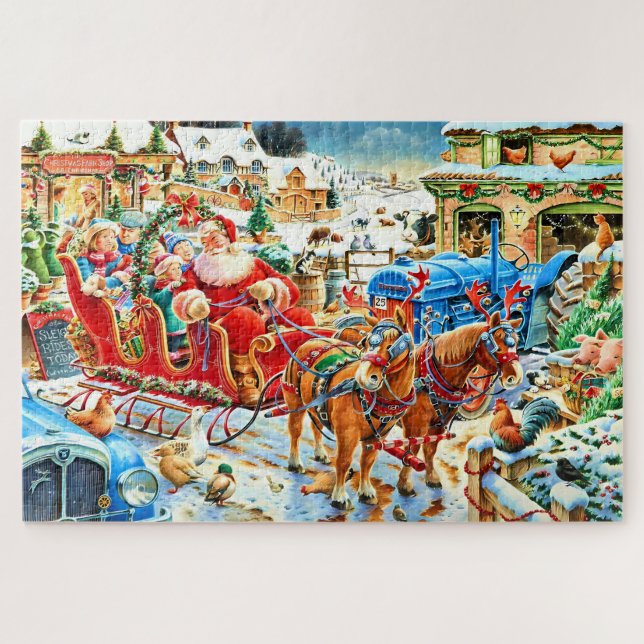 Christmas Farm Holiday Cheer Jigsaw Puzzle (Horizontal)