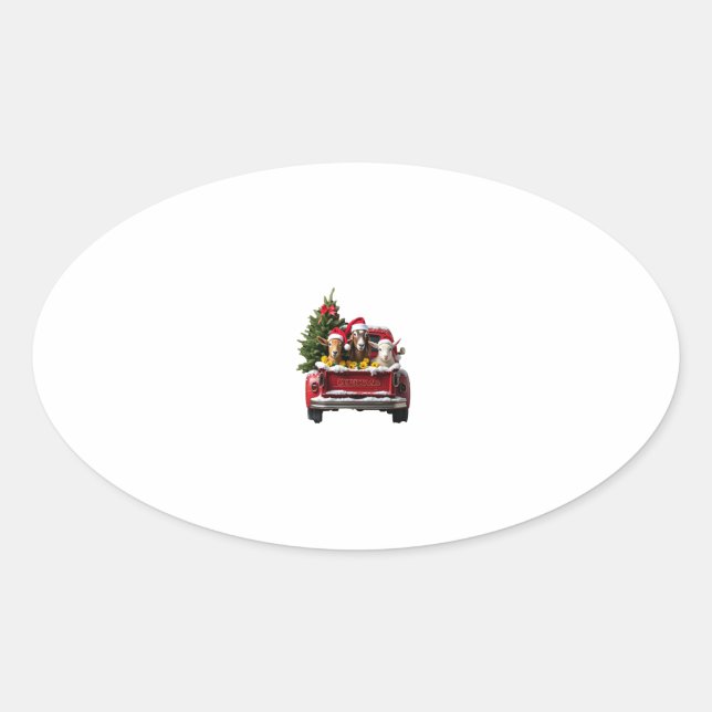 Christmas Farm Oval Sticker (Front)