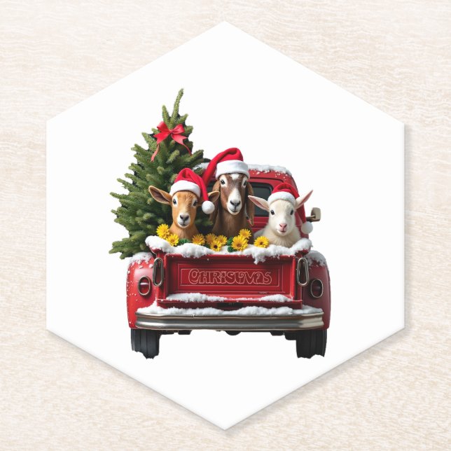 Christmas Farm Paper Coaster (Front)