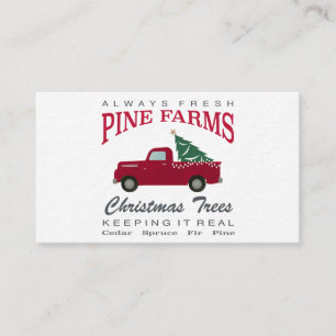 CHRISTMAS FARMHOUSE RED TRUCK BUSINESS CARD