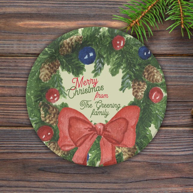 Christmas farmhouse reef fir tree family paper plate (Creator Uploaded)