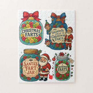 Christmas Fart Jars 100% Organic Holiday Fun Jigsaw Puzzle
