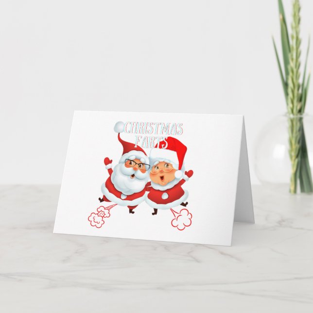 Christmas Farts Santa & Mrs. Clause Card (Front)
