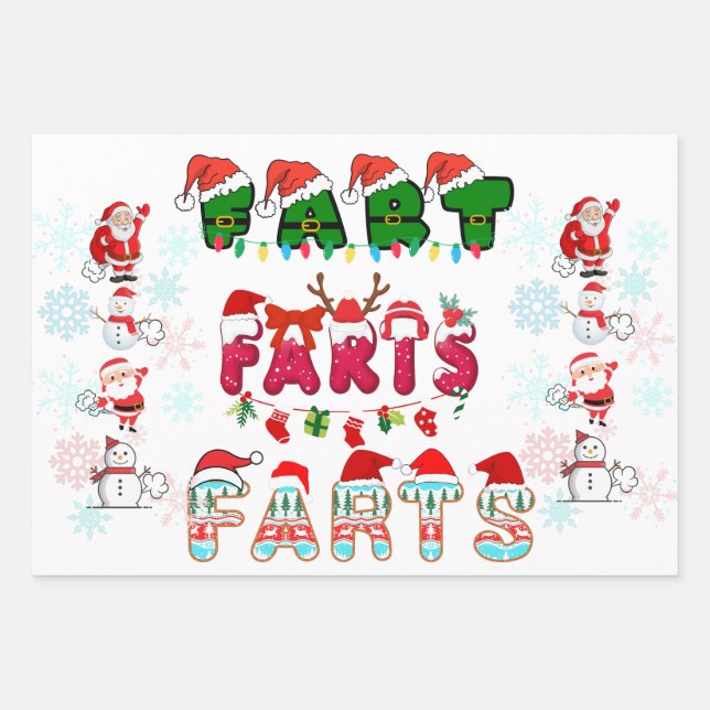 Christmas Farts Wrapping Paper Sheet (Front)