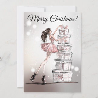 Christmas Fashion Illustration Card