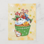 Christmas fashion postcard<br><div class="desc">Muffin with colorful delicacies</div>