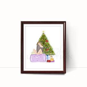Christmas, fashion sketch, illustration, poster