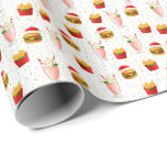 Christmas Fast Food Wrapping Paper – Festive Food<br><div class="desc">Add a playful twist to your holiday gifting with this Christmas Fast Food Wrapping Paper! Featuring festive burgers in Santa hats, fries, and cheerful milkshakes topped with holiday flair, this fun pattern brings classic comfort food together with Christmas cheer. Perfect for food lovers, teens, party gifts, and anyone who enjoys...</div>