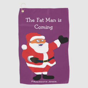 Christmas Fat Man Santa Office Humor Funny Joke Golf Towel