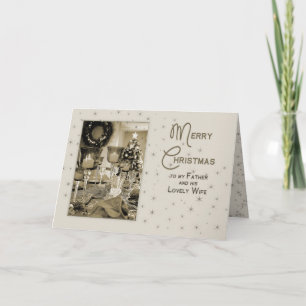 CHRISTMAS - Father & Wife  - BEAUTIFULLY UNIQUE Holiday Card